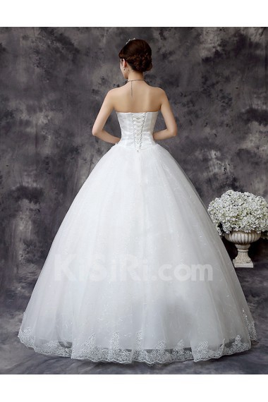Lace and Tulle Sweetheart Ball Gown Dress with Beading