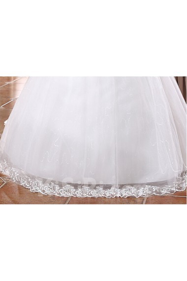 Lace and Tulle Off-the-Shoulder Ball Gown Dress with Beading