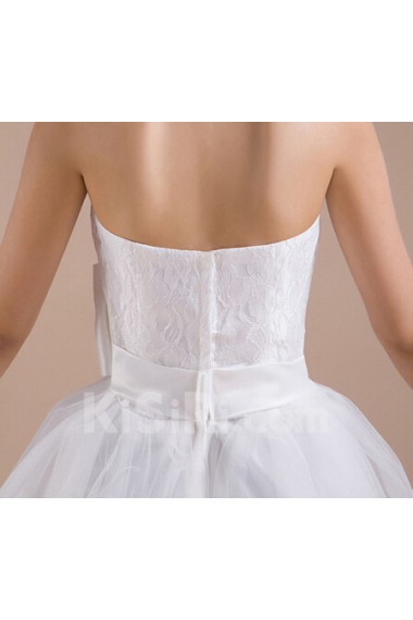 Tulle Strapless Sheath Dress with Bow