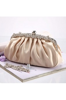 Satin Handbag with Rhinestone