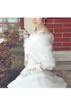 Faux Fur Wedding Wrap With Lace