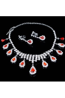 Shining Alloy with Rhinestones Wedding Jewelry Set,Including Earrings and Necklace