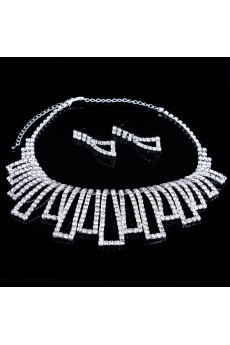 Shining Wedding Jewelry Set,Including Alloy with Rhinestones Earrings,Necklace and Combs