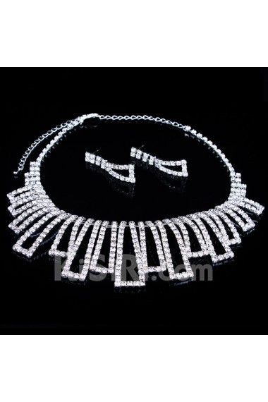 Shining Wedding Jewelry Set,Including Alloy with Rhinestones Earrings,Necklace and Combs