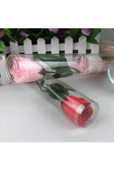 Stemmed Rose Petal Soap Wedding Favor