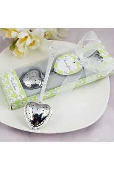 "Tea Time" Stainless Steel Heart Tea Infuser Wedding Favor 