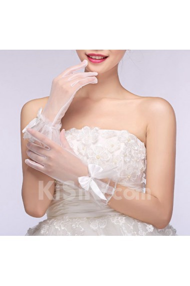 Wrist Length Bridal Wedding Gloves