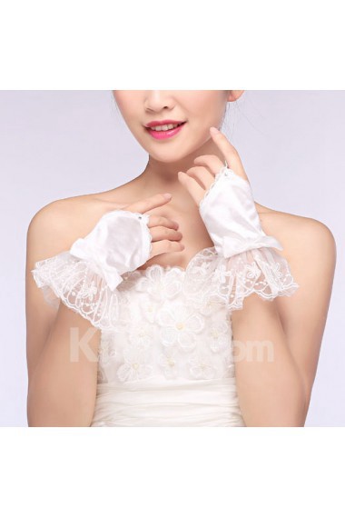 Fingerless Wrist Length Bridal Wedding Gloves