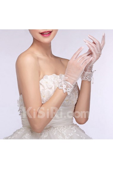 Wrist Length Bridal Wedding Gloves