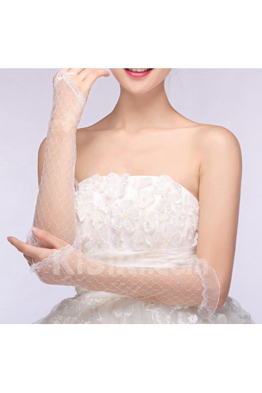 Fingerless Elbow Length Bridal Wedding Gloves