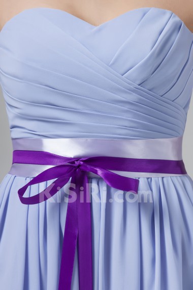 Chiffon Strapless Column Dress with Ruffles