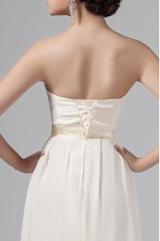 Chiffon Strapless Column Dress with Ruffles