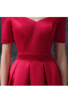 Satin Off-the-Shoulder Mini/Short Short Sleeve A-line Dress