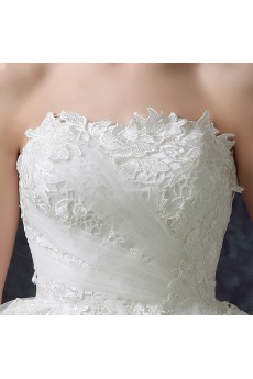 Lace, Chiffon, Tulle Strapless Mini/Short Sleeveless Ball Gown Dress with Applique