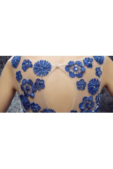 Lace Scoop Floor Length Sleeveless Mermaid Dress with Applique