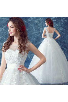 Lace, Organza Scoop Floor Length Sleeveless Ball Gown Dress with Sequins