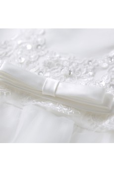 Organza Off-the-Shoulder Floor Length Ball Gown Dress with Bow