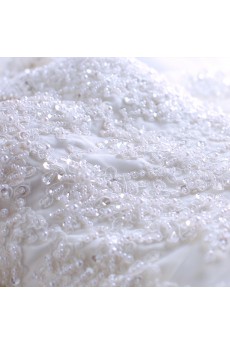 Lace, Tulle Off-the-Shoulder Floor Length Long Sleeve Ball Gown Dress with Beads