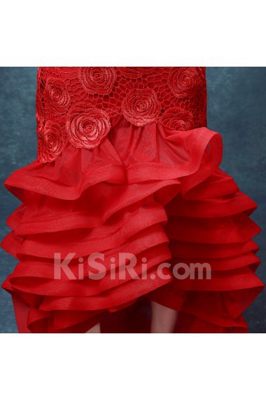 Lace, Organza Scoop Sweep Train Sleeveless Mermaid Dress with Rhinestone