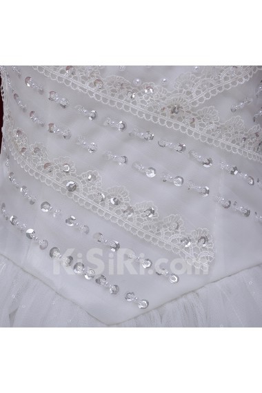 Tulle Sweetheart Floor Length Sleeveless Ball Gown Dress with Sequins, Bead