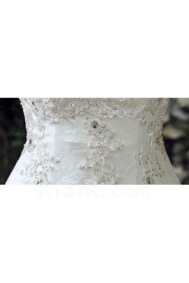Tulle, Lace V-neck Floor Length Cap Sleeve Ball Gown Dress with Sequins, Rhinestone