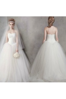 Tulle, Lace Sweetheart Sweep Train Sleeveless Ball Gown Dress