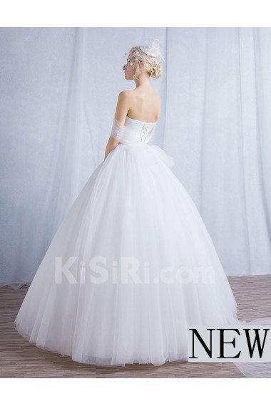 Tulle Off-the-Shoulder Floor Length Ball Gown Dress with Pearl