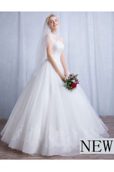Tulle, Lace High Collar Floor Length Sleeveless Ball Gown Dress with Sequins