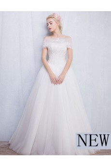 Tulle, Lace Strapless Floor Length Sleeveless A-line Dress