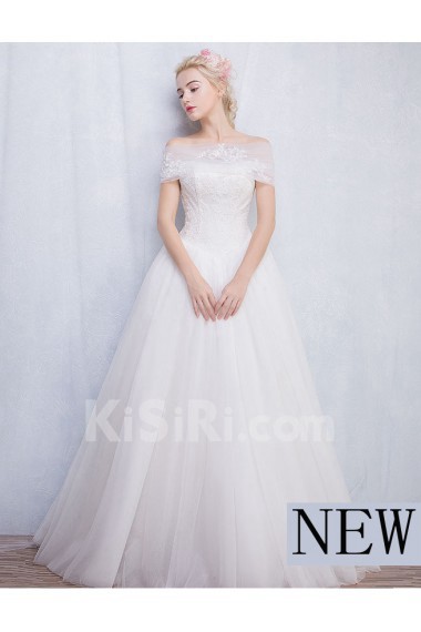 Tulle, Lace Strapless Floor Length Sleeveless A-line Dress
