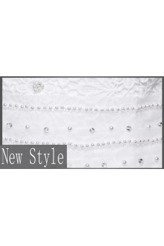 Lace, Satin, Tulle One-shoulder Floor Length Sleeveless Ball Gown Dress with Rhinestone, Beads