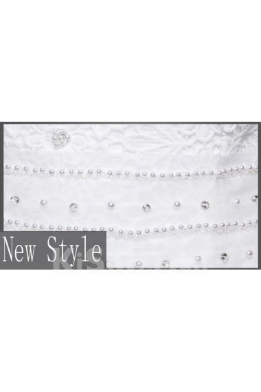 Lace, Satin, Tulle One-shoulder Floor Length Sleeveless Ball Gown Dress with Rhinestone, Beads