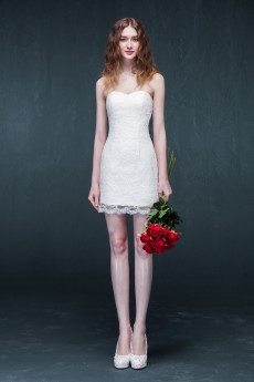 Lace, Tulle, Satin Sweetheart Sweep Train Sleeveless Sheath Dress with Rhinestone