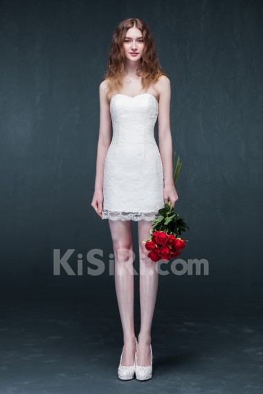 Lace, Tulle, Satin Sweetheart Sweep Train Sleeveless Sheath Dress with Rhinestone