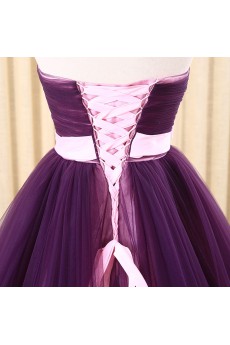 Tulle Sweetheart Sweep Train Sleeveless A-line Dress with Bow
