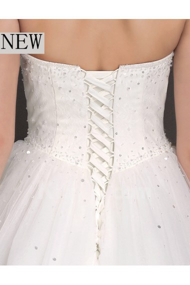Lace, Tulle Sweetheart Cathedral Train Sleeveless A-line Dress with Beads, Sequins