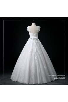 Tulle, Lace Jewel Floor Length Cap Sleeve A-line Dress with Sequins, Sash