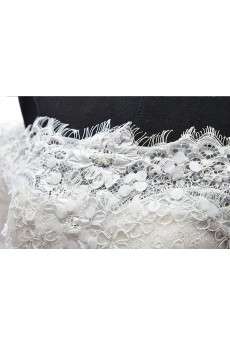 Lace, Tulle, Satin Off-the-Shoulder Chapel Train Short Sleeve Ball Gown Dress with Beads