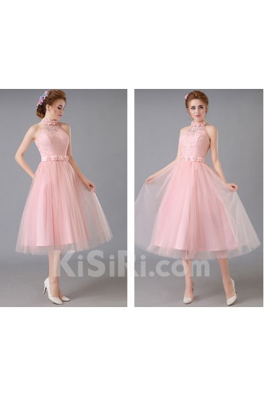 Lace Tea-length A-line Dress