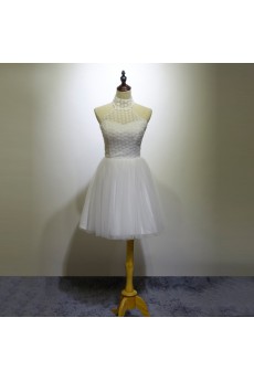 Lace Short/Minin Halter Sleeveless A-line Dress