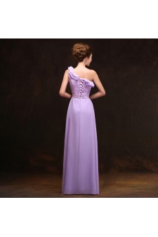 Chiffon, Lace Floor Length A-line Dress