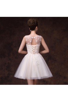 Tulle, Lace, Satin Short/Minin Jewel Sleeveless Ball Gown Dress with Pearl