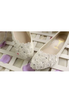 Handmade Lace Rhinestone Wedding Shoes