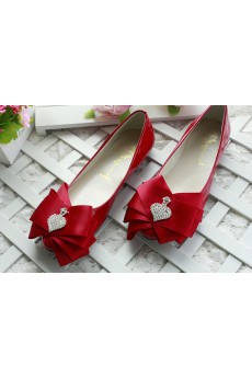 Handmade Bow Wedding Shoes with Rhinestone