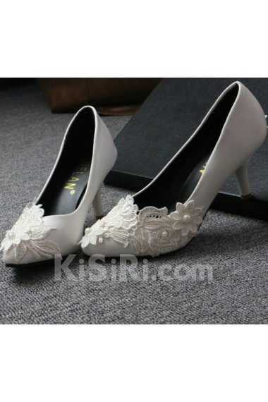 Handmade Lace Flowers Wedding Shoes