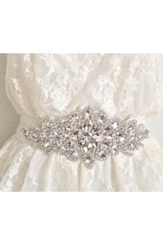 Luxurious Handmade Satin Rhinestone Wedding Sash