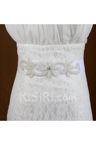 Handmade Yarn Rhinestone Wedding Sash with Beads