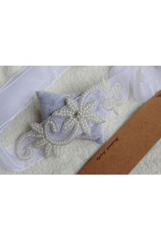 Handmade Yarn Rhinestone Wedding Sash with Beads