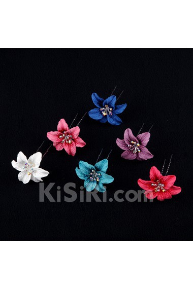 Azure Fabric Flower Wedding Headpieces