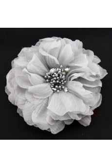 Silver Fabric Flower Wedding Headpieces